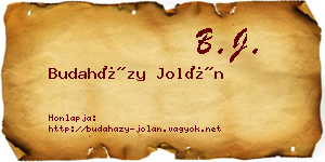 Budaházy Jolán névjegykártya