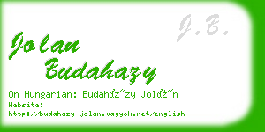 jolan budahazy business card